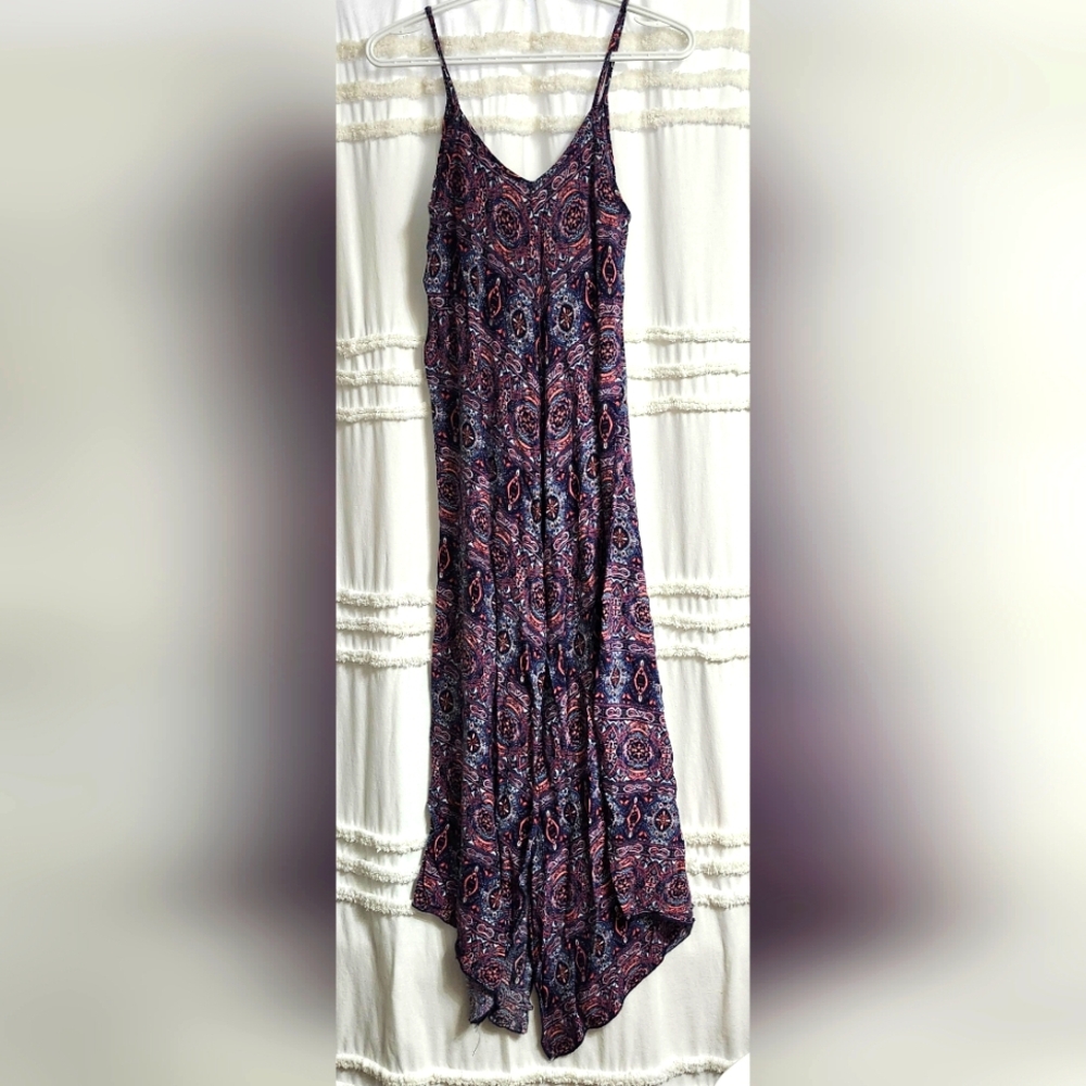 Orange Creek Asymmetrical Paisley Dress - Purple and Blue
